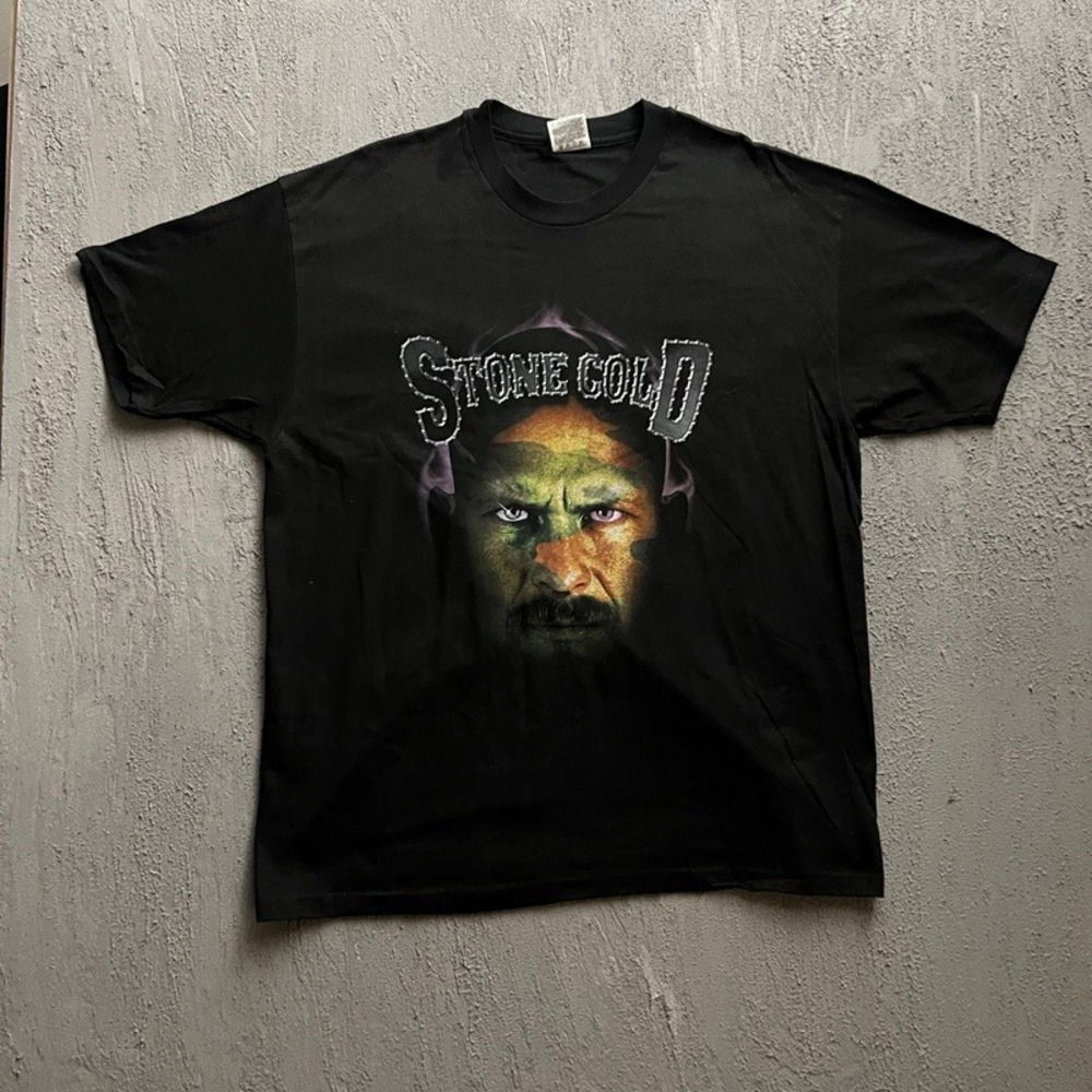 Vintage Stone Cold Steve Austin‎ Shirt XL Black 1990s WWF WWE Wrestling